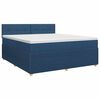 vidaXL Boxspringbett mit Matratze mit Kopfteil Blau 160 x 200 cm Stoff