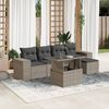 vidaXL 6-tlg. Garten-Sofagarnitur mit Kissen Hellgrau Poly Rattan