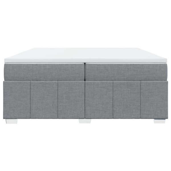 vidaXL Boxspringbett mit Matratze Hellgrau 200x200 cm Stoff