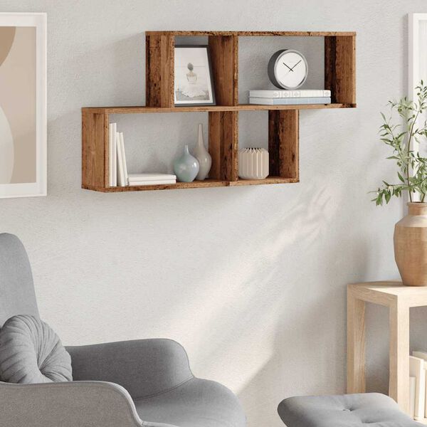 vidaXL Wandregal Altholz-Optik 100x18x53 cm Holzwerkstoff