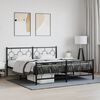 vidaXL Metallbett ohne Matratze mit Fu&szlig;teil Schwarz 180x200 cm