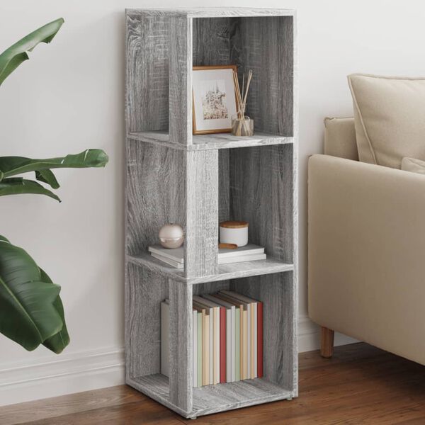 vidaXL Eckregal Grau Sonoma 33x33x100 cm Holzwerkstoff