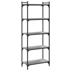 vidaXL B&uuml;cherregal 5 B&ouml;den Grau Sonoma 60x30x154 cm Holzwerkstoff