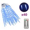 vidaXL Eiszapfen-Lichterkette 40-tlg. Blau Acryl Fernbedienung