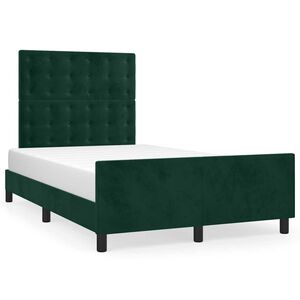 vidaXL Bettgestell ohne Matratze Dunkelgr&uuml;n 120x200 cm Samt
