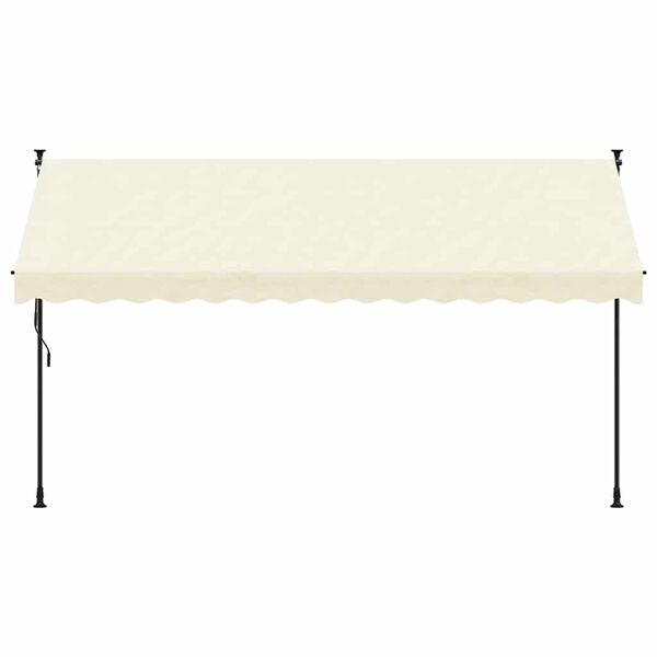vidaXL Markise Einziehbar Creme 350x150 cm Stoff und Stahl