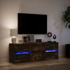 vidaXL TV-Schrank mit LED-Beleuchtung R&auml;uchereiche 140x34x50 cm
