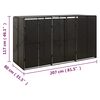 vidaXL M&uuml;lltonnenbox f&uuml;r 3 Tonnen Schwarz 207x80x117 cm Poly Rattan