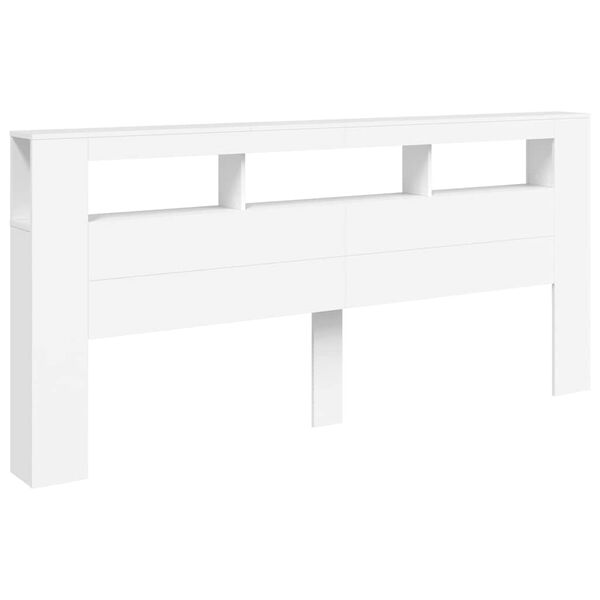 vidaXL LED-Kopfteil Wei&szlig; 220x18,5x103,5 cm Holzwerkstoff