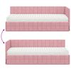 vidaXL Eckbettgestell mit Matratze mit Kopfteil 2 pcs Grau Samt