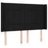 vidaXL LED Kopfteil Schwarz 147x16x118/128 cm Stoff