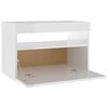 vidaXL Nachttisch mit LED-Leuchten Hochglanz-Wei&szlig; 60x35x40 cm