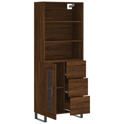 vidaXL Highboard Braun Eichen-Optik 69,5x34x180 cm Holzwerkstoff