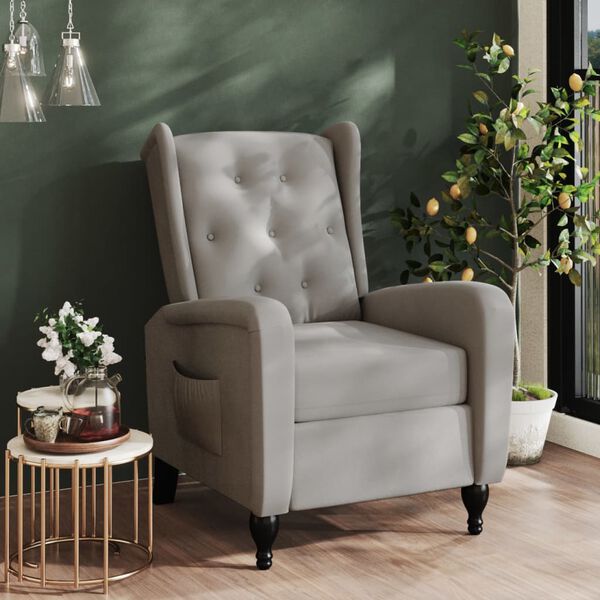 vidaXL Relaxsessel Hellgrau Samt