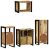 vidaXL Badezimmerm&ouml;bel Set mit Regal 4 pcs Braun Massivholz Mango