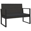 vidaXL 4-tlg. Garten-Lounge-Set mit Kissen Schwarz Poly Rattan