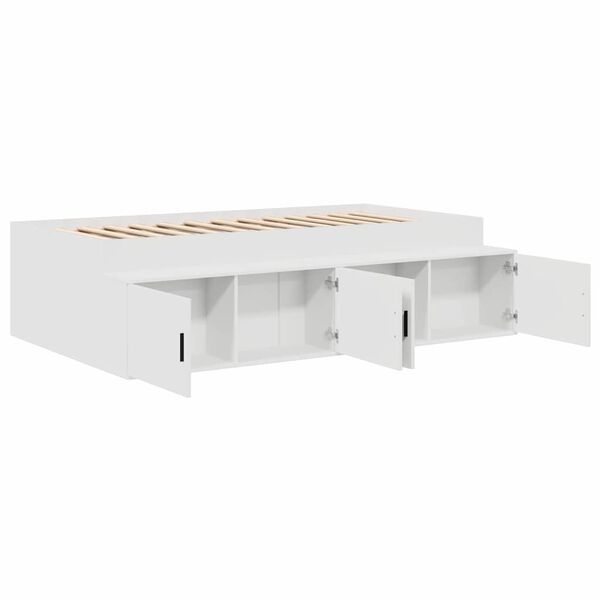 vidaXL Bettrahmen mit Schubladen Wei&szlig; 70 x 190 cm Holzwerkstoff