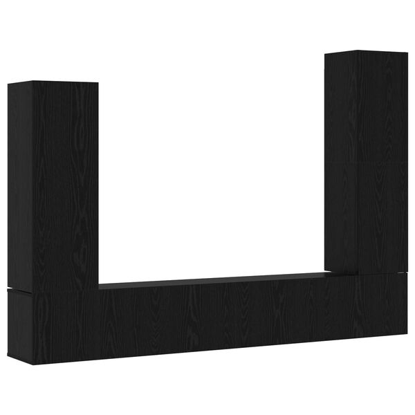 vidaXL TV-Schrankset 4 pcs Schwarz Eichen-Optik Holzwerkstoff