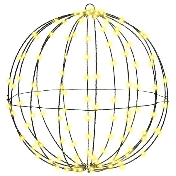 vidaXL Ball mit 160 LEDs Warmwei&szlig; 50,5 x 50,5 x 52 cm Metall