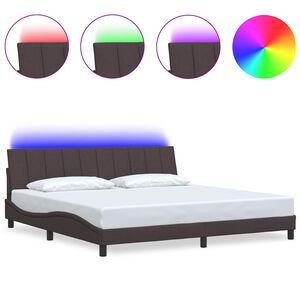 vidaXL Bettgestell ohne Matratze "Hanko" Dunkelbraun 200x200 cm Stoff