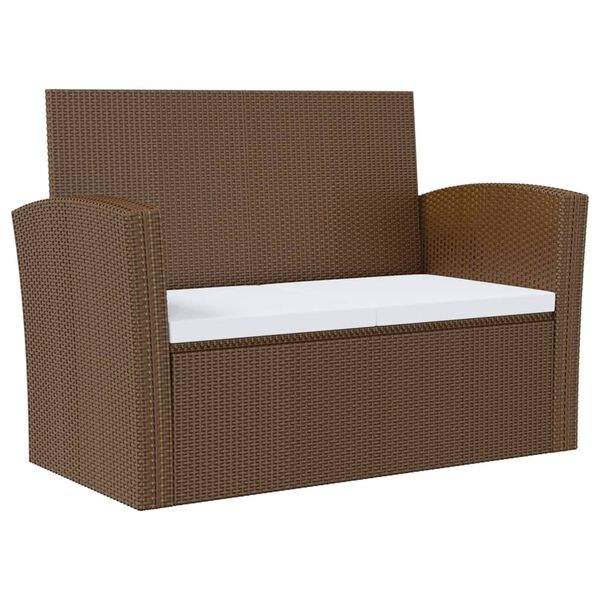 vidaXL 8-tlg. Garten-Lounge-Set mit Kissen Poly Rattan Braun
