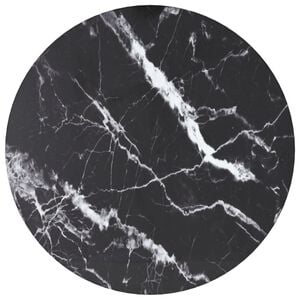 vidaXL Tischplatte Schwarz &Oslash;30x0,8 cm Hartglas in Marmoroptik