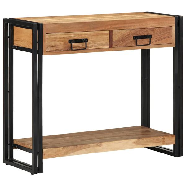 vidaXL Konsolentisch mit Regal Braun 90 x 33 x 75 cm Massivholz Akazie