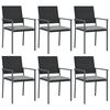 vidaXL 7-tlg. Garten-Essgruppe mit Kissen Poly Rattan und Stahl