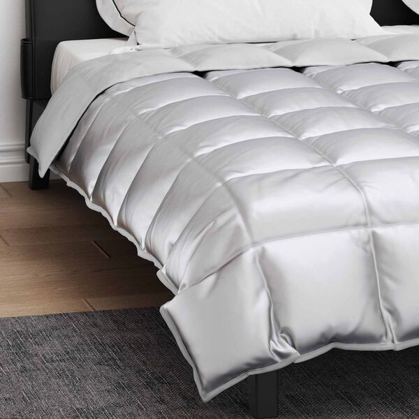 vidaXL Winterbettdecke Silber 240 x 260 cm Satin und Mikrofaser
