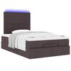 vidaXL Ottoman-Bett mit Matratze & LEDs Dunkelbraun 120x200 cm Stoff
