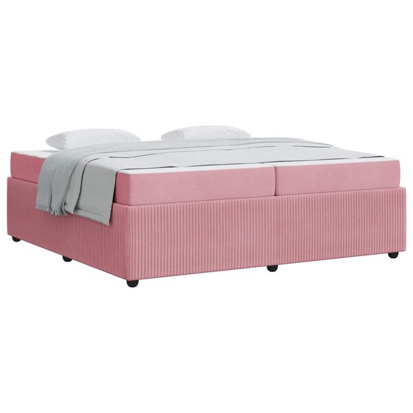 vidaXL Bettrahmen mit Matratze Rosa 200 x 200 cm Stoff