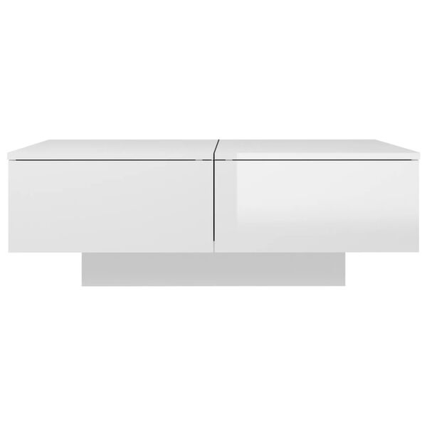 vidaXL Couchtisch Hochglanz-Wei&szlig; 90x60x31 cm Holzwerkstoff