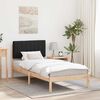 vidaXL Bettgestell mit gepolstertem Kopfteil Schwarz 90 x 190 cm