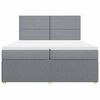 vidaXL Boxspringbett mit Matratze Hellgrau 200x200 cm Stoff