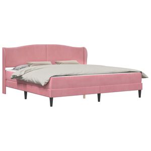 vidaXL Bettrahmen mit Kopfteil Rosa 200 x 200 cm Samt