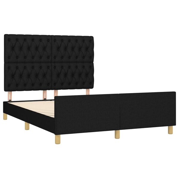 vidaXL Bettgestell ohne Matratze Schwarz 140x190 cm Stoff