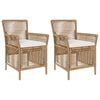 vidaXL Gartenstuhl mit Kissen 2 pcs Beige und Creme Poly-Rattan
