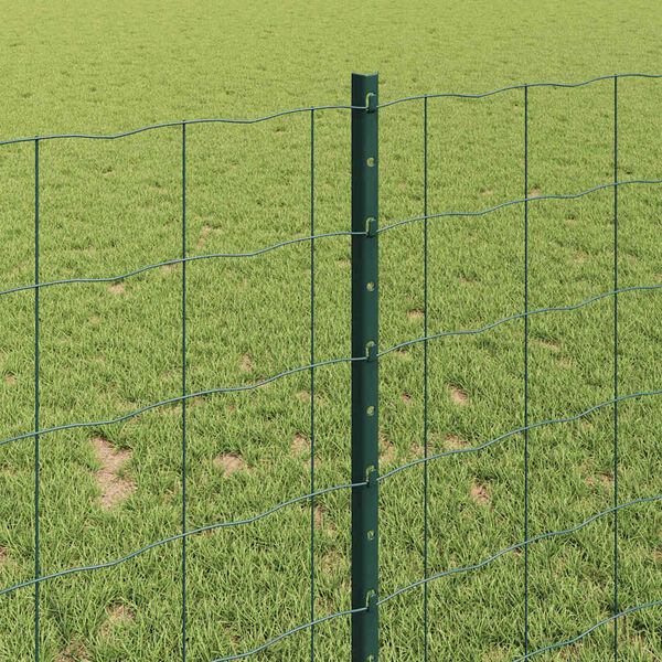 vidaXL Zaun mit Pfosten Gr&uuml;n 1 x 10 m Stahl