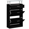 vidaXL Schuhschrank Schwarz 63x24x104 cm Holzwerkstoff