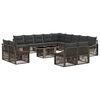 vidaXL Gartensofa-set 14 stk. Grau und Dunkelgrau Poly-Rattan