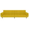 vidaXL Schlafsofa 2-Sitzer mit 2 Kissen Gelb Samt