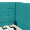 vidaXL Eckbettgestell mit Matratze mit Kopfteil 2 pcs T&uuml;rkis Samt