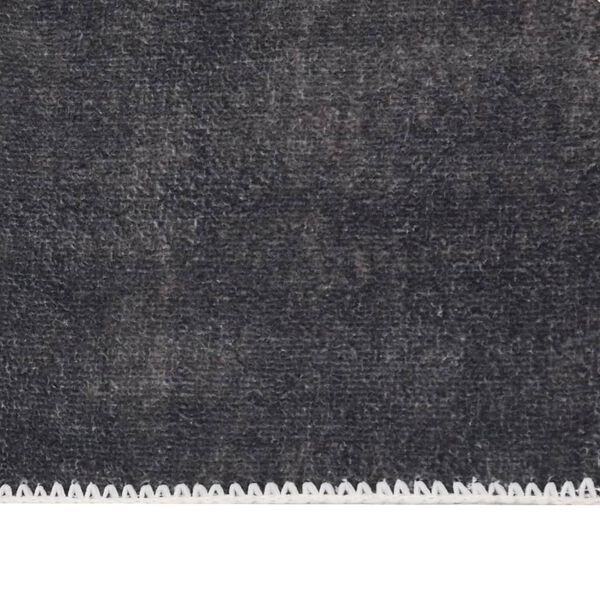 vidaXL Teppichl&auml;ufer Waschbar Faltbar Anthrazit 100x400 cm Polyester