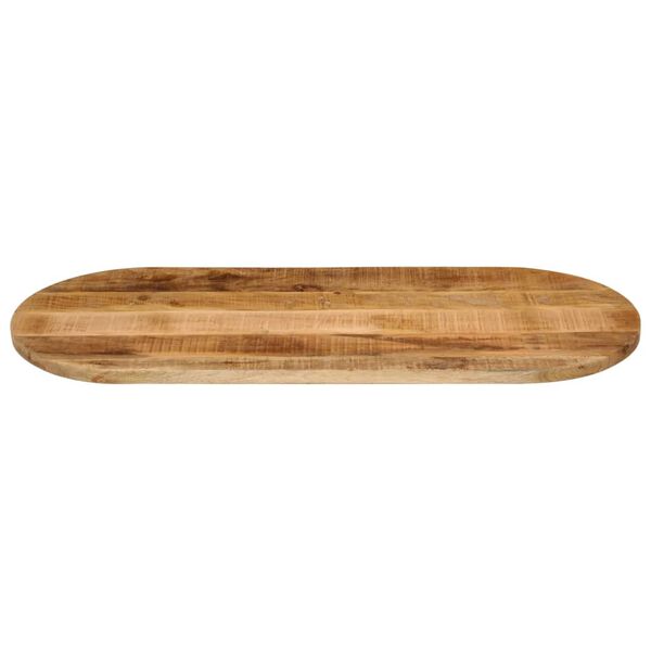 vidaXL Tischplatte 100x50x2,5 cm Oval Raues Massives Mangoholz