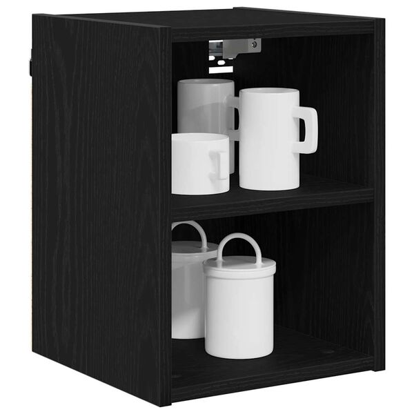 vidaXL H&auml;ngeschrank Schwarz Eichen-Optik 30 x 29,5 x 40 cm
