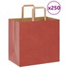 vidaXL Papiertragetaschen 250 Stk. mit Henkeln Rot 26x17x25 cm