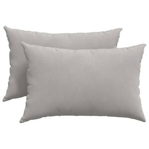 vidaXL Sofakissen 2 St&uuml;ck Hellgrau 60 x 40 cm Stoff