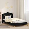 vidaXL Kinderbettgestell mit Kopfteil Schwarz 90 x 200 cm Stoff