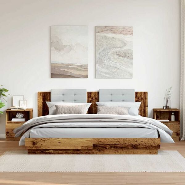 vidaXL Nachttische 2 Stk. Altholz-Optik 40x40x50 cm Holzwerkstoff