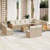 vidaXL 13-tlg. Garten-Sofagarnitur mit Kissen Beige Poly Rattan